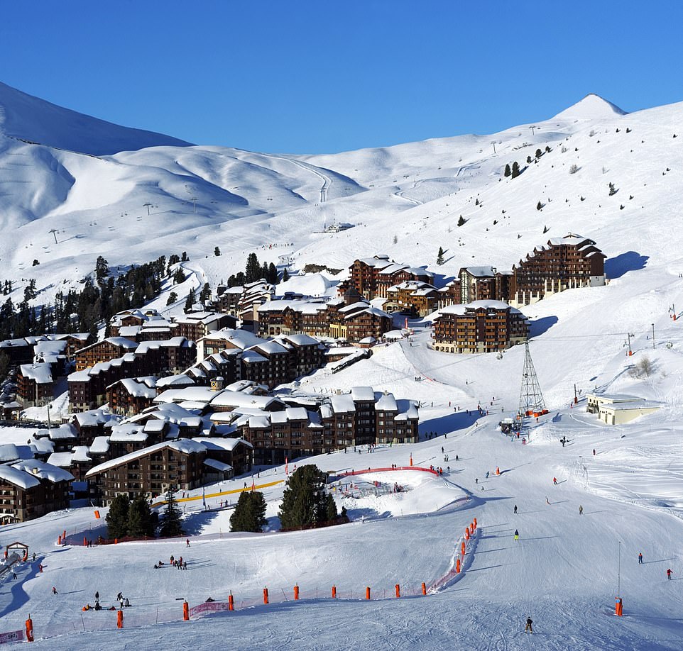 This image shows the village of Belle Plagne, which sits at an altitude of 6,725ft (2,050 metres)