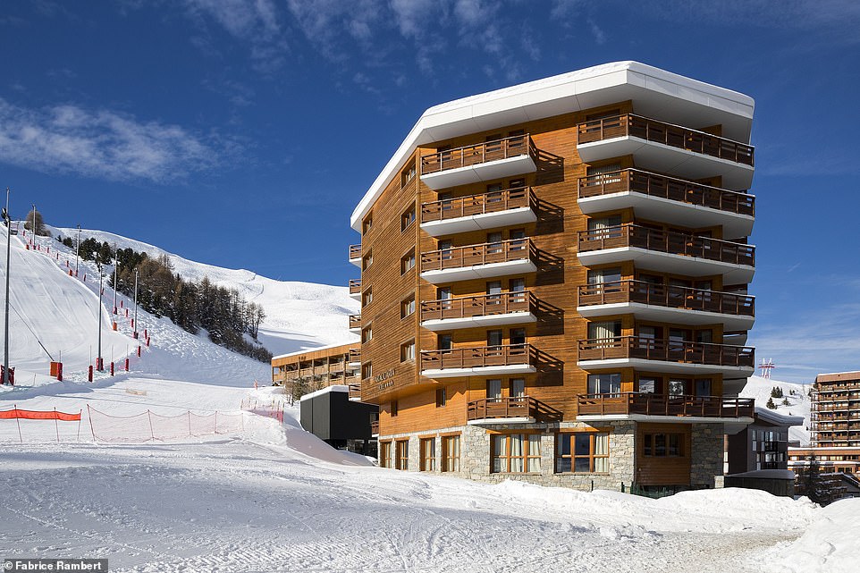 The Araucaria Hotel & Spa, pictured, occupies a prime spot at Plagne Centre