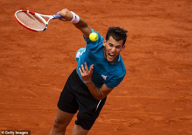 Although Dominic Thiem's serve is a threat, his return of serve on grass is an issue