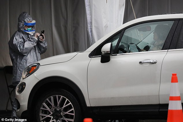 Cities in California, Colorado, Connecticut, Minnesota, Texas and Washington have also now have drive-thru testing stations. New Rochelle in New York is pictured on Friday