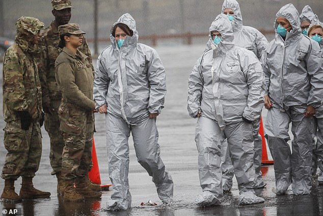 Medical personnel arrive to perform COVID-19 infection testing in New Rochelle