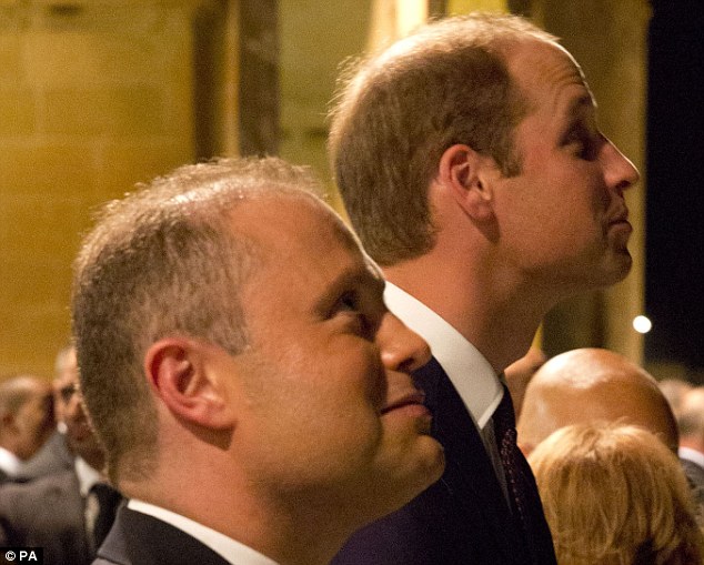 William watches a fireworks display with Maltese Prime Minister Joseph Muscat