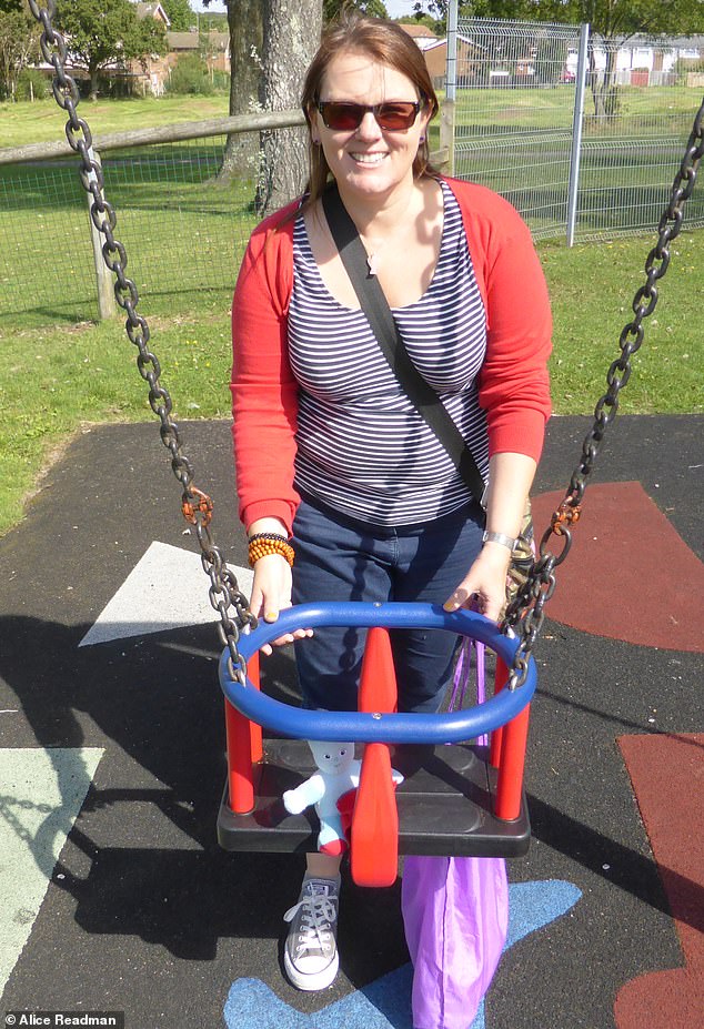 Alice's (pictured) life spiralled out of control after her and her husband, 'Andy', split the day before they were due to meet their adopted children